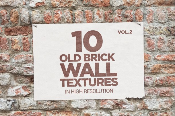 1 Old Brick Wall Textures Vol 2 x10 (2340)